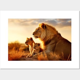 Lion Animal Nature Majestic Wilderness Posters and Art